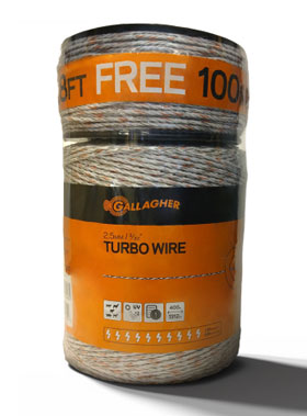 Gallagher 1312ft. Turbo Wire + 300ft. bonus - White